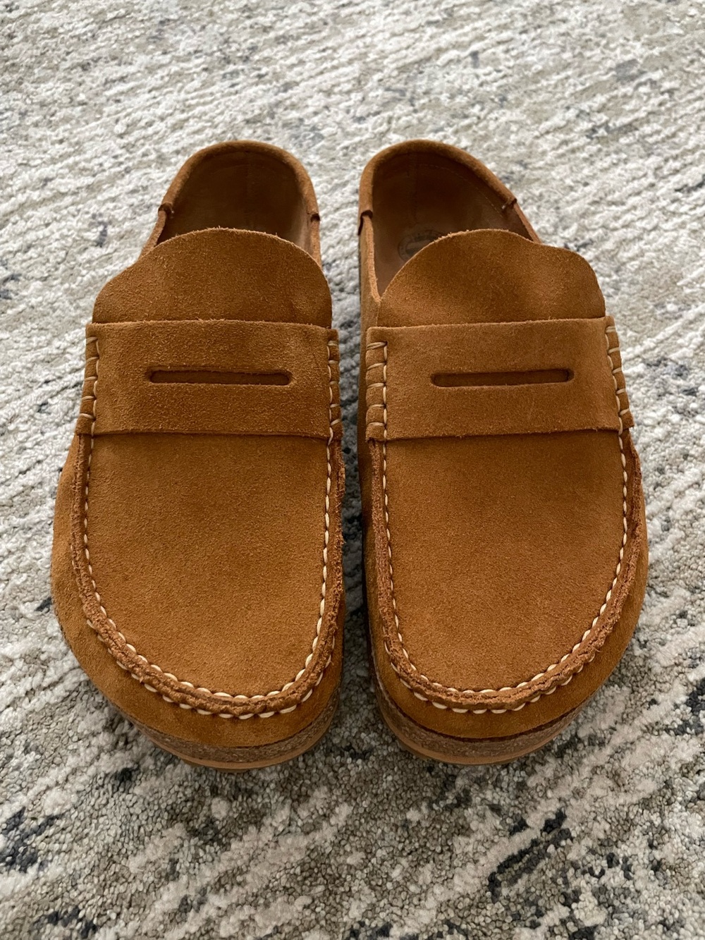 Birkenstock Naples Penny Clog Mink Brown Chestnut Suede Moccasins Size 11 - Picture 4 of 11